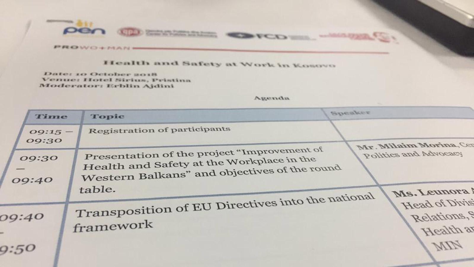 Towards Improved Health and Safety at Work in the Western Balkans