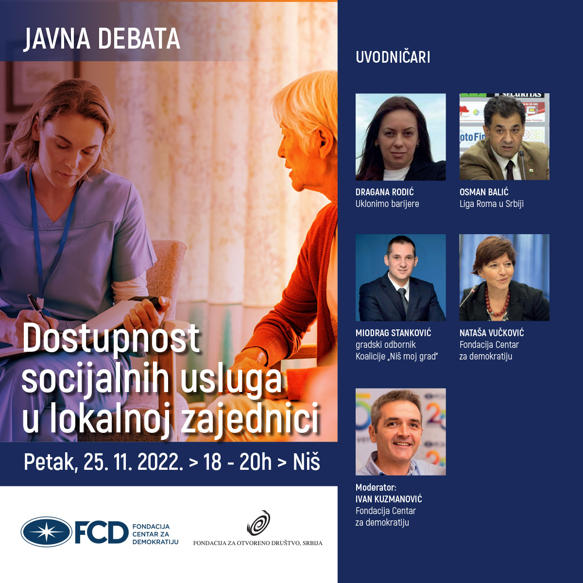 Debata u Nišu „Dostupnost socijalnih usluga u lokalnoj zajednici“ (25.11.2022)