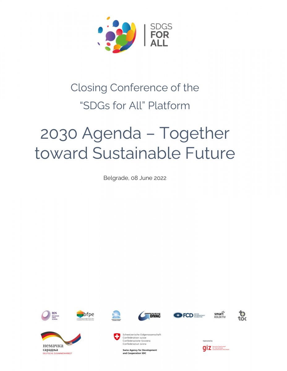 Closing Conference of the SDGs for All Platform - Recommendations