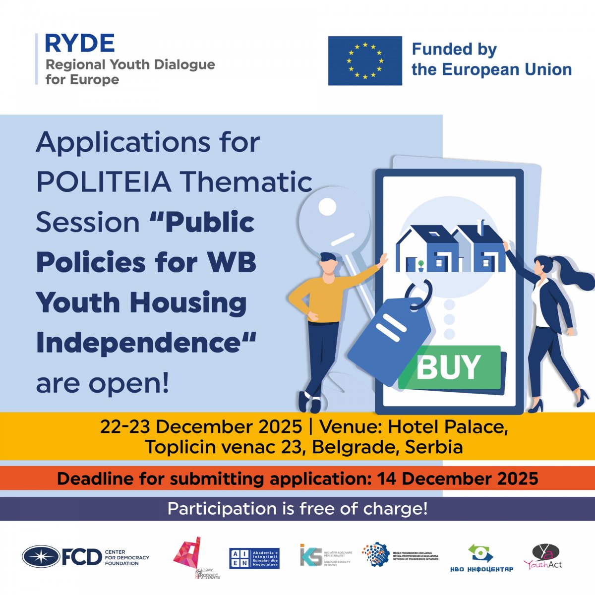 Poziv na tematsku sesiju „Javne politike za stambeno osamostaljivanje mladih na Zapadnom Balkanu“